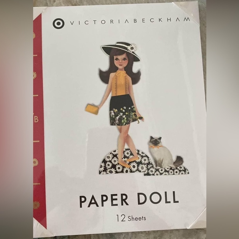 Victoria Beckham Paper Doll Set with Black and Yellow Accents